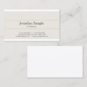 Modernes minimales stilvolles Goldgestreiftes Visitenkarte (Vorne/Hinten)