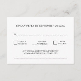 Modernes minimales traditionelles Hochzeitsszenari Begleitkarte