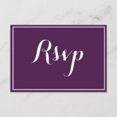 Modernes minimales traditionelles Lila Hochzeitssz Begleitkarte (Rückseite)