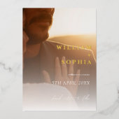 Modernes Minimales Typografie-Foto Save the Date Folieneinladung (Vorderseite)