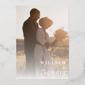 Modernes Minimales Typografie-Foto Save the Date Folieneinladung (Rückseite)