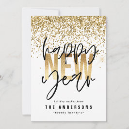 Modernes minimales Typografie-Gold - neue Jahre Feiertagskarte