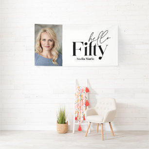 Modernes minimales typografisches Foto 50. Geburts Banner