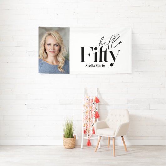 Modernes minimales typografisches Foto 50. Geburts Banner (Insitu)