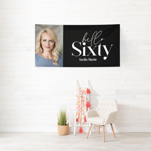 Modernes minimales typografisches Foto 60. Geburts Banner (Insitu)