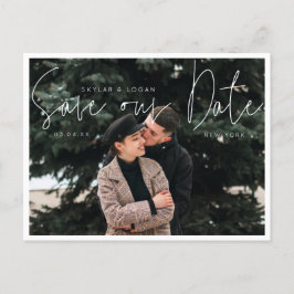 Modernes minimales typografisches Foto Save the Da Ankündigungspostkarte