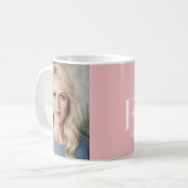 Modernes minimales typografisches Pink-Foto 50. Kaffeetasse (Vorderseite Links)