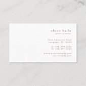 Modernes, minimales und ausgereiftes Skriptmonogra Visitenkarte (Rückseite)