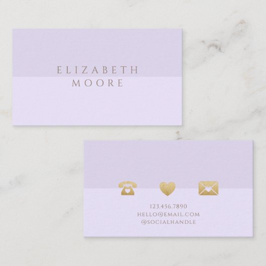 Modernes, minimales und elegantes Lila Duoton Visitenkarte (Vorne/Hinten)