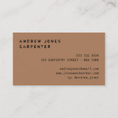 Modernes minimales Vintages Typografie rustikales Visitenkarte (Rückseite)