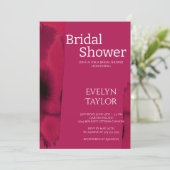 Modernes, minimales Viva Magenta Brautparty Einladung (Stehend Vorderseite)