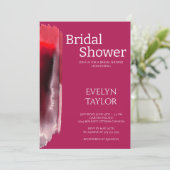 Modernes, minimales Viva Magenta Brautparty Einladung (Stehend Vorderseite)