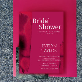 Modernes, minimales Viva Magenta Brautparty Einladung