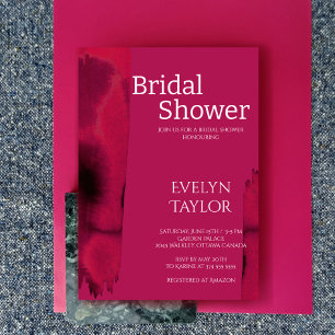 Modernes, minimales Viva Magenta Brautparty Einladung