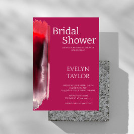 Modernes, minimales Viva Magenta Brautparty Einladung