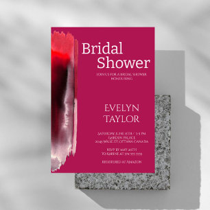 Modernes, minimales Viva Magenta Brautparty Einladung