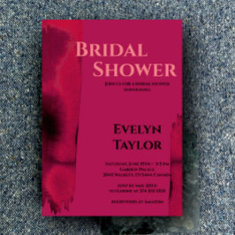 Modernes, minimales Viva Magenta Brautparty Einladung