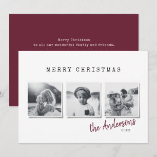 Modernes, minimales Weihnachts-Multi-Foto Feiertagskarte