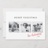 Modernes, minimales Weihnachts-Multi-Foto Feiertagskarte (Vorderseite)