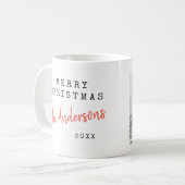 Modernes, minimales Weihnachts-Vintag-Indie-Foto Kaffeetasse (Vorderseite Links)