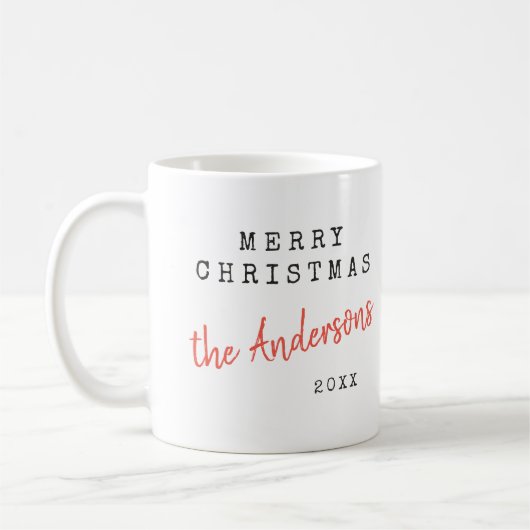Modernes, minimales Weihnachts-Vintag-Indie-Foto Kaffeetasse (Links)