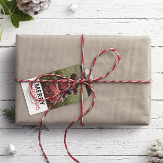 Modernes Minimales Weihnachtsfamilien-Foto Geschenkanhänger