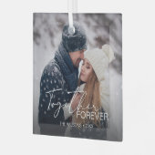 Modernes Minimales Weihnachtskuppel Foto Ornament Aus Glas (Vorderseite links)