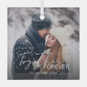 Modernes Minimales Weihnachtskuppel Foto Ornament Aus Glas (Vorderseite)