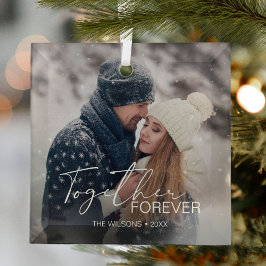 Modernes Minimales Weihnachtskuppel Foto Ornament Aus Glas