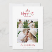 Modernes, minimales Weihnachtsrustikal-Foto Feiertagskarte (Vorderseite)