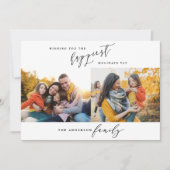 Modernes, minimales Weihnachtsskript mit mehreren  Feiertagskarte (Vorderseite)