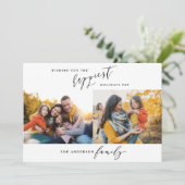 Modernes, minimales Weihnachtsskript mit mehreren  Feiertagskarte (Stehend Vorderseite)