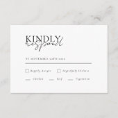Modernes, minimales, weißes QR Code Wedding RSVP Begleitkarte (Vorderseite)