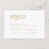 Modernes, minimales, weißes QR Code Wedding RSVP Begleitkarte (Vorderseite)