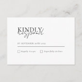 Modernes, minimales, weißes QR Code Wedding RSVP Begleitkarte (Vorderseite)