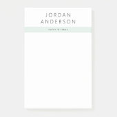 Modernes, minimalfarbiges, staubgrünes Meer Post-it Klebezettel (Vorderseite)