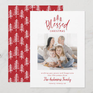 Modernes, minimalgesegnetes Weihnachtsrustikales F Feiertagskarte