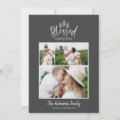 Modernes, minimalgesegnetes Weihnachtsrustikales F Feiertagskarte (Vorderseite)