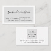 Modernes Minimalgrau Visitenkarte (Vorne/Hinten)