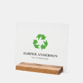 Modernes, minimalgrünes Öko Recycelnd Acrylzeichen Acrylschild (Winkel)