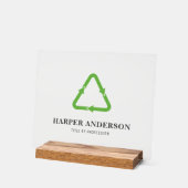 Modernes, minimalgrünes Öko Recycelnd Acrylzeichen Acrylschild (Winkel)