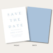 Modernes Minimalist Blau Save The Date