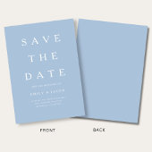 Modernes Minimalist Blau Save The Date