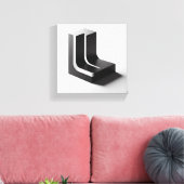 Modernes minimalist L-förmiger geometrischer Block Leinwanddruck (Insitu (Wohnzimmer))