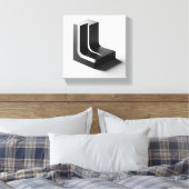 Modernes minimalist L-förmiger geometrischer Block Leinwanddruck (Insitu (Schlafzimmer))