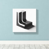 Modernes minimalist L-förmiger geometrischer Block Leinwanddruck (Insitu (Holzboden))