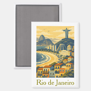 Modernes Minimalist Rio de Janeiro Brasilien Reise Magnet