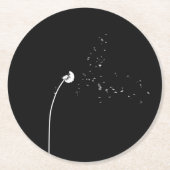 Modernes Minimalistic schwarze u. weiße Runder Pappuntersetzer (Vorderseite)