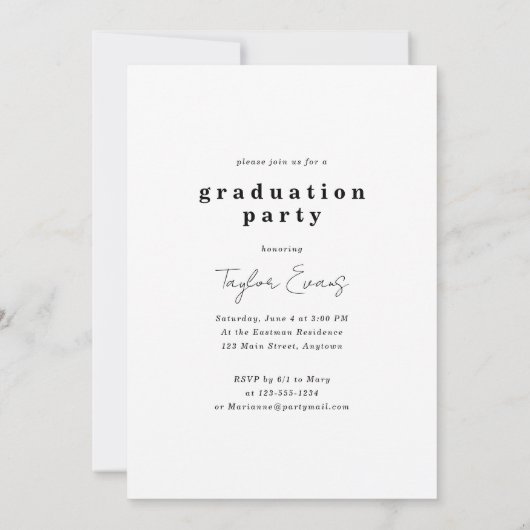 Modernes Minimalistisch 2023 | FOTO ABSCHLUSS Einladung (Rückseite)