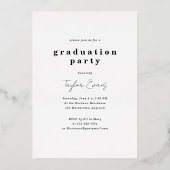 Modernes Minimalistisch 2023 | FOTO ABSCHLUSS Folieneinladung (Rückseite)